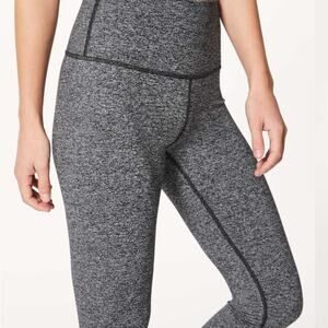 Lululemon Wunder Under High Rise Leggings Heathered Black Luon 25" Size 6